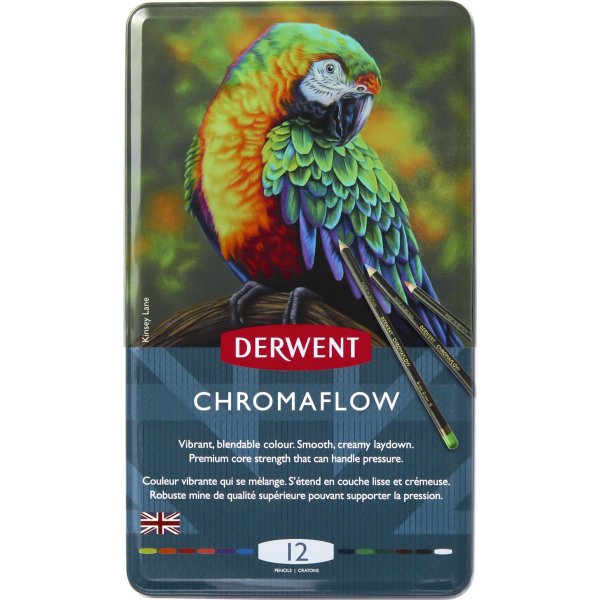 Derwent Chromaflow Färgblyertspennor | 12 färger