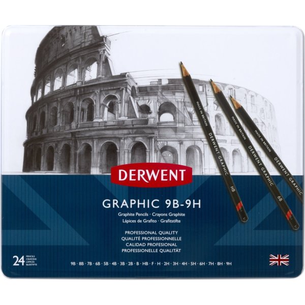 Derwent Graphic Grafitpennor | 9B-9H | 24 st.