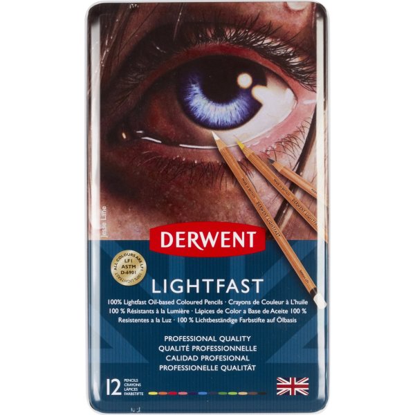 Derwent Lightfast Färgblyertspennor | 12 färger