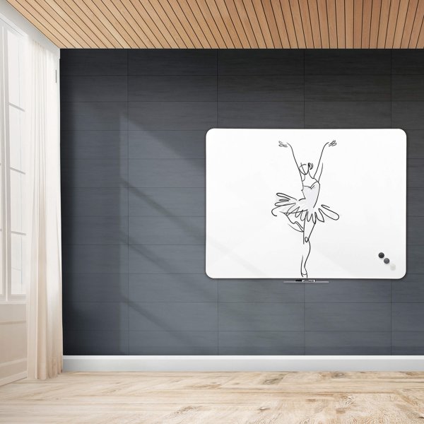 Naga Magnetisk whiteboard utan ram | 87x57 cm