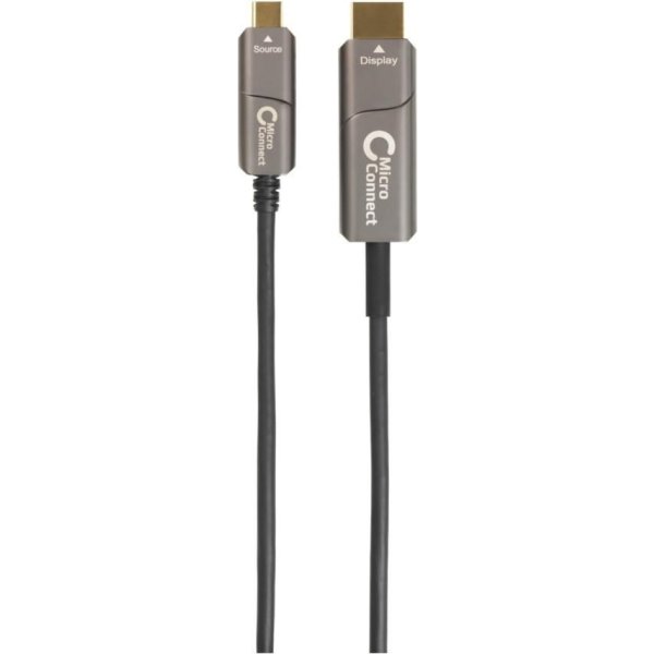MicroConnect USB-C till HDMI fiberkabel | 10 m