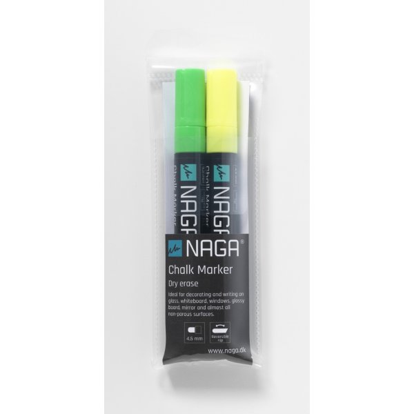 NAGA Kritpennor | 4,5 mm | Grön / gul | 2 st.