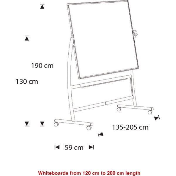 Rocada 360° dubbelsidig mobil whiteboard