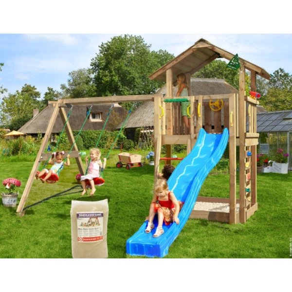 Jungle Gym Chalet 2.1 lektorn, gungor+rutschkana.