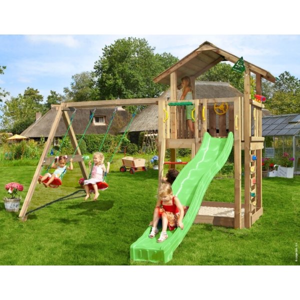 Jungle Gym Chalet 2.1 lektorn, gungor+rutschkana.