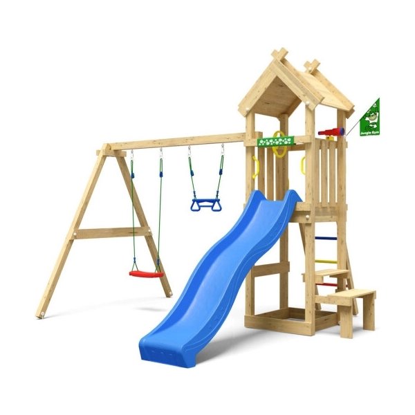 Jungle Gym Totem lektorn, gungor+röd rutschkana