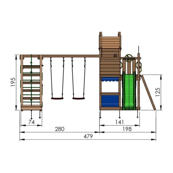Jungle Gym Resort lektorn, klättring&röd rutsch