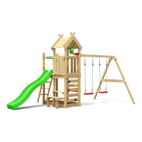 Jungle Gym Teepee lektorn, gungor+grön rutschkana