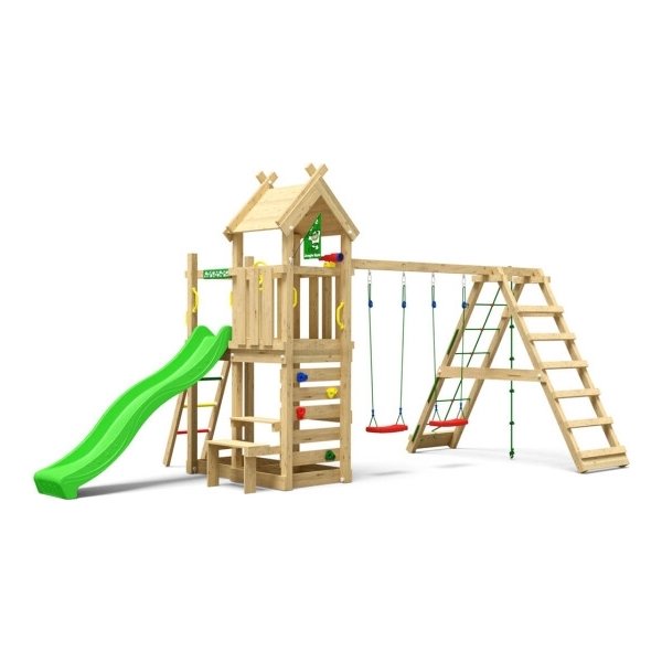 Jungle Gym Teepee lektorn, klättring + grön rutsch