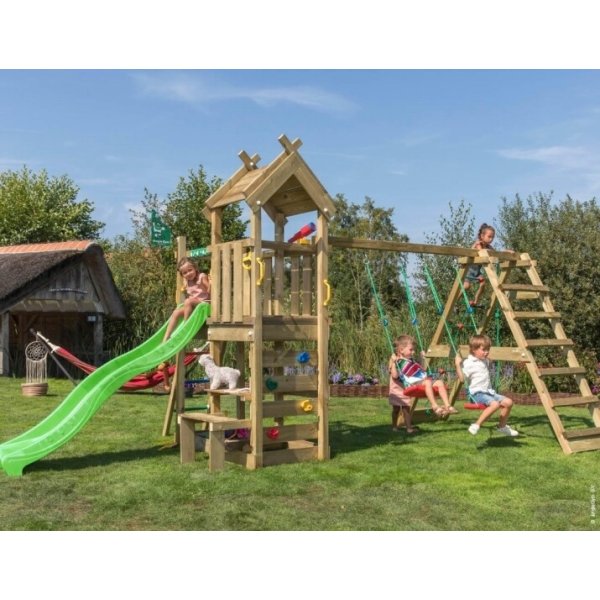 Jungle Gym Teepee lektorn, klättring + grön rutsch