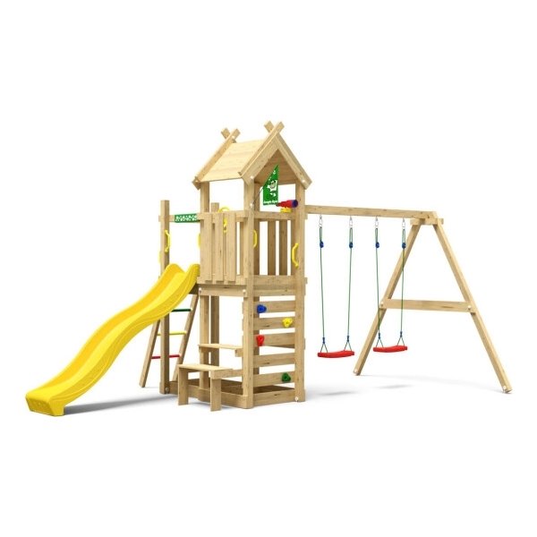 Jungle Gym Teepee lektorn, gungor + gul rutschkana
