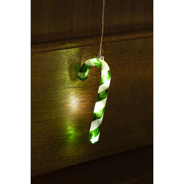 Sirius Hannah LED-polkagriskäpp | 14 cm | Grön/vit