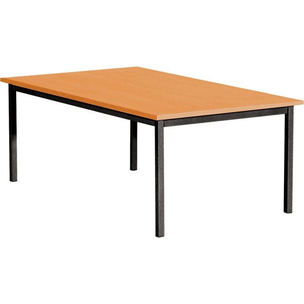 Matsalsbord, 180x80 cm, bok med svart underrede