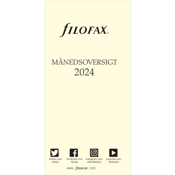 Filofax 2024 refill, Personal, Månad 