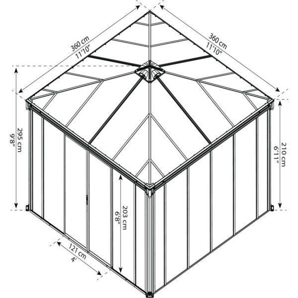 Palram Canopia Palermo 3600 förslutningssystem