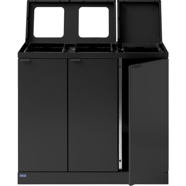 Carbi avfallsstation 3x45 l | Lyftlock | Antracit