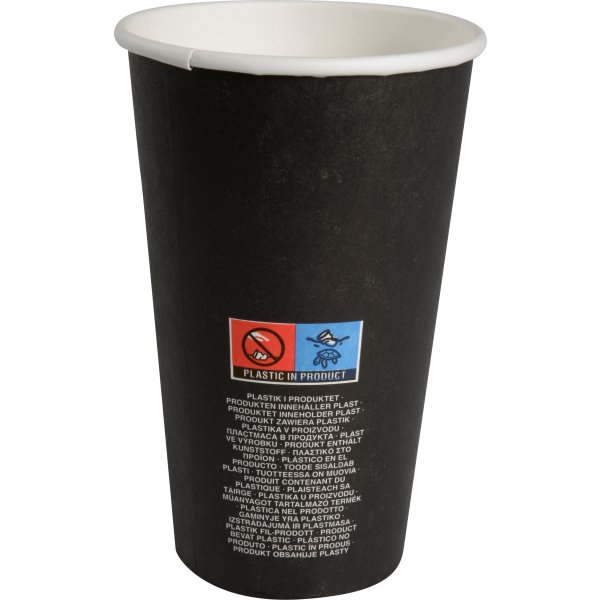 Kaffebägare papp, 48 cl, svart