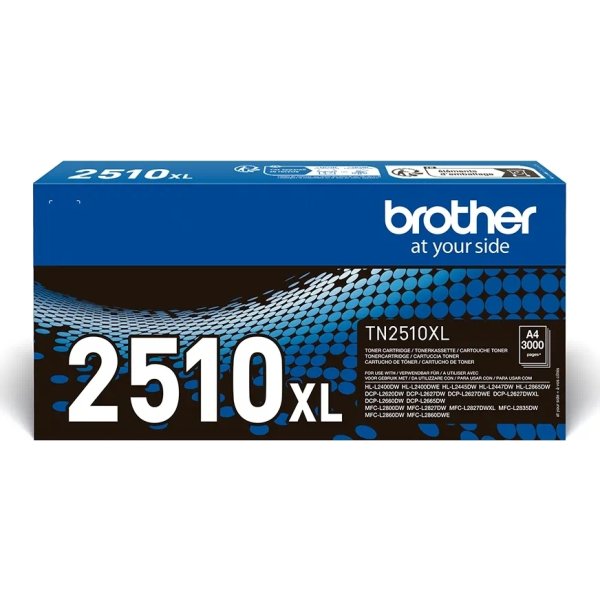 Brother TN2510XL lasertoner | Svart | 3000 sidor