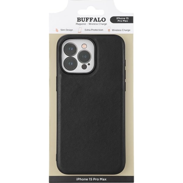 Buffalo PU läderfodral iPhone 15 Pro Max | Svart