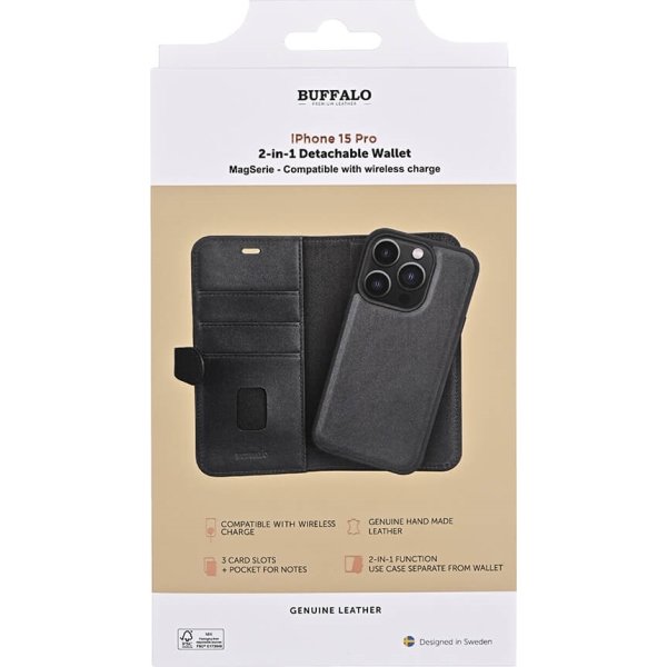 Buffalo 2-i-1-korthållare för iPhone 15 Pro