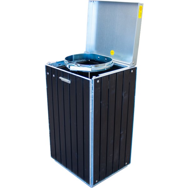 Nedskräpningsställ med plastpåse, svart