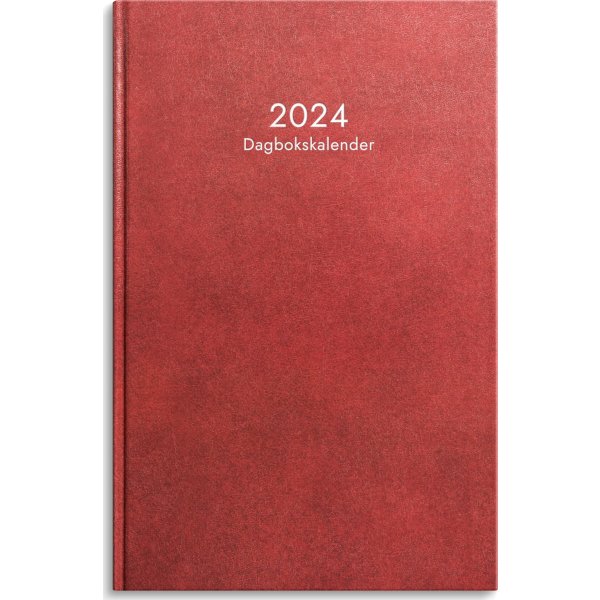 Burde 2024 Dagbokskalender, röd konstläder