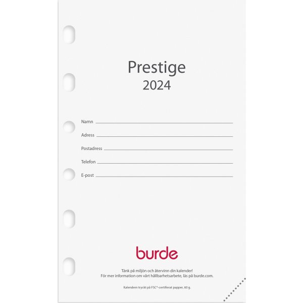Burde 2024 Kalendersats Compact, Prestige