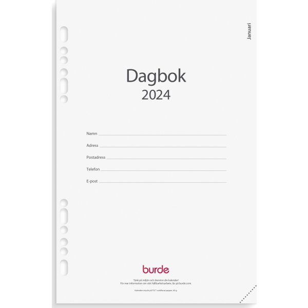 Burde 2024 Business Kalendersats, Dagbok