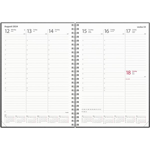 Burde 2024 Eco Line Kalender Weekly, kartong