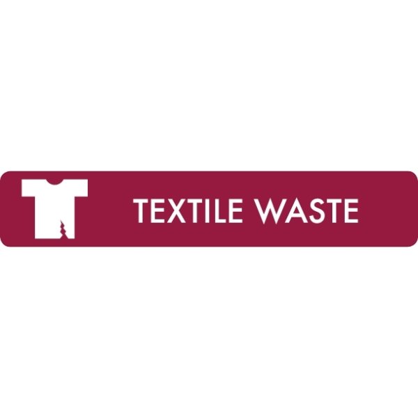 Sopsorteringsskylt | 16x3 cm | Textile Waste