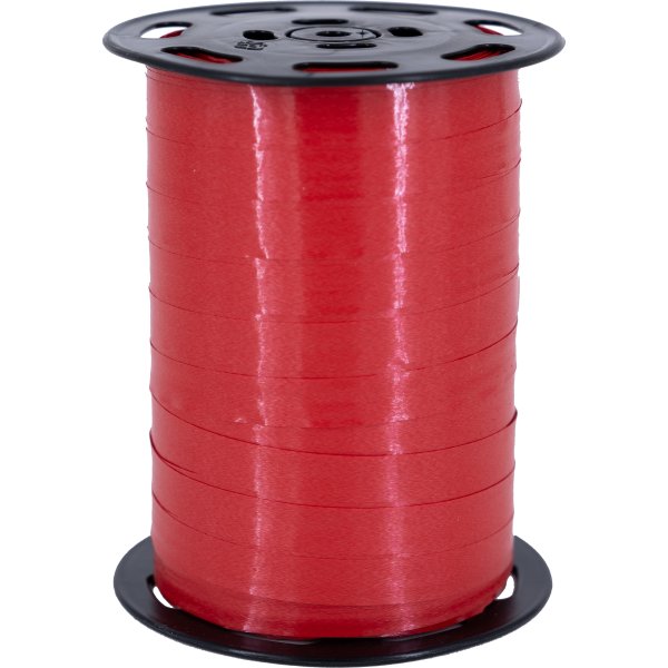 Blankt presentsnöre, 10 mm x 250 m, rött