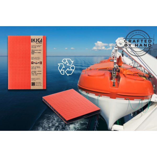 Ikigi Sea Rescue anteckningsbok | A5 | Blank | Röd