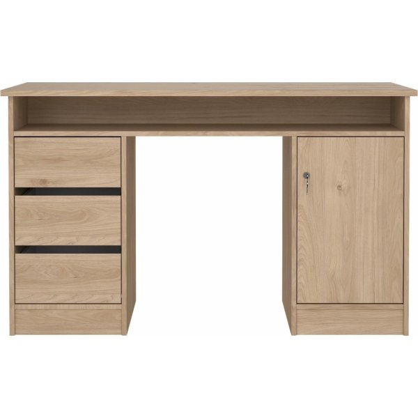 Small Officeline skrivbord, 1 skåp/3 lådor, ek