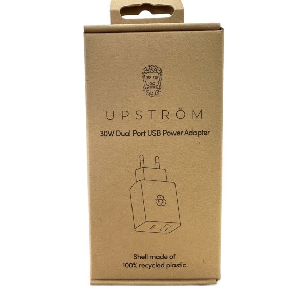 Upström Cirkluär 30W dubbel USB-nätadapter | Vit
