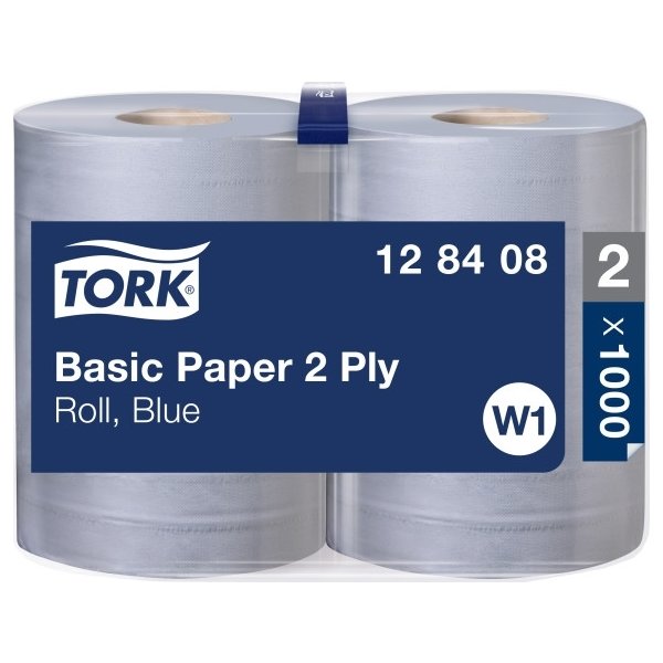 Tork W1 Basic Torkpapper, Blå, 2-lags