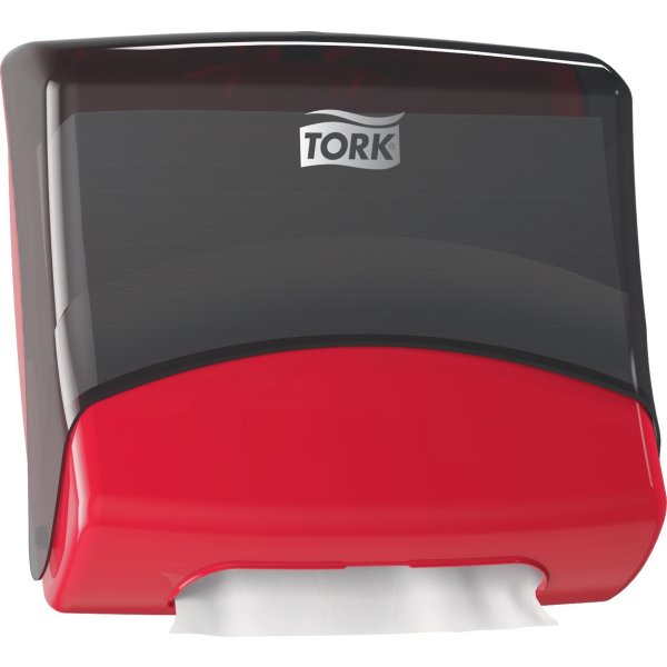 Tork W4 dispenser för torkdukar | Svart/Röd