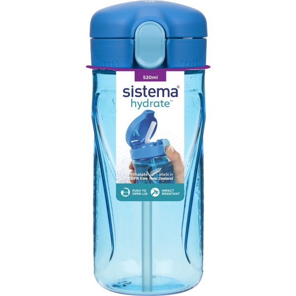 Sistema Tritan QuickFlip vattenflaska, 520ml, blå