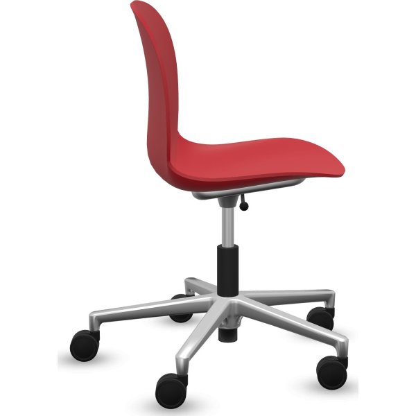 RBM Noor mötesstol röd med aluminium bas