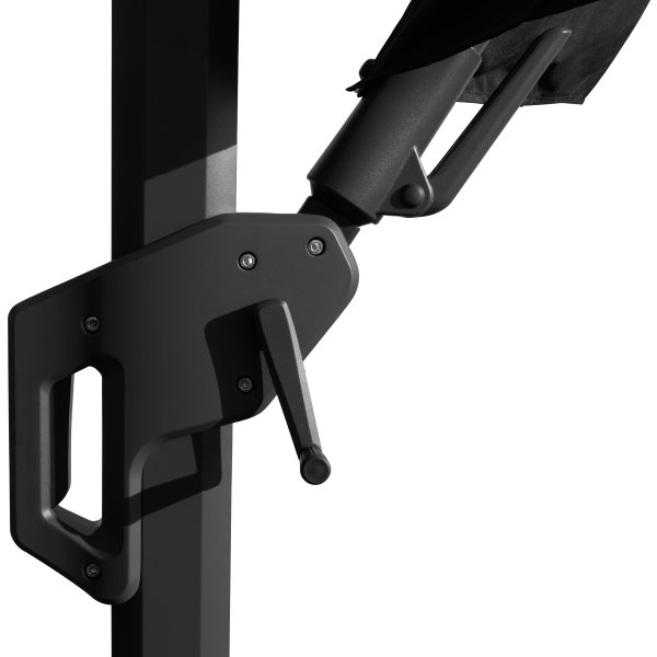 Hängparasoll 3,5x3,5m,fot,hjul,lock,LED,beige