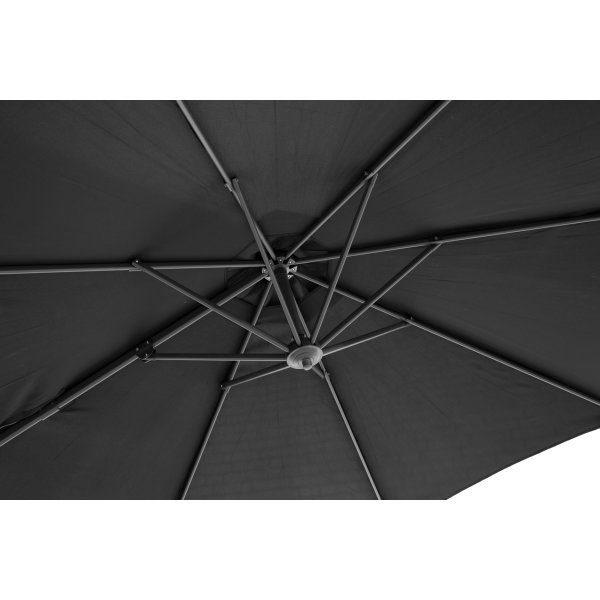 Hängparasoll Ø3m inkl. fot och överdrag, svart