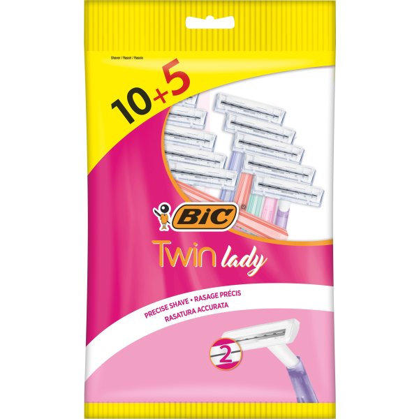 BiC Twin Lady engångshyvel, 15 hyvlar