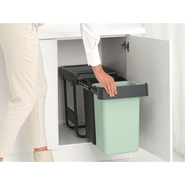 Brabantia Sort&Go, Built-in, 2x15 L, grå/grön