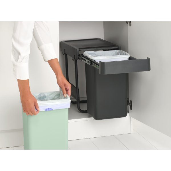 Brabantia Sort&Go, Built-in, 2x15 L, grå/grön