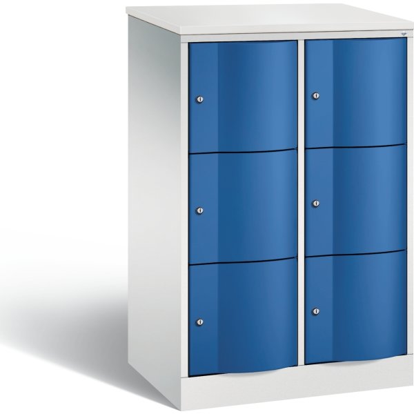 CP Förvaringsbox Resisto, 2x3 fack, H125, grå/blå