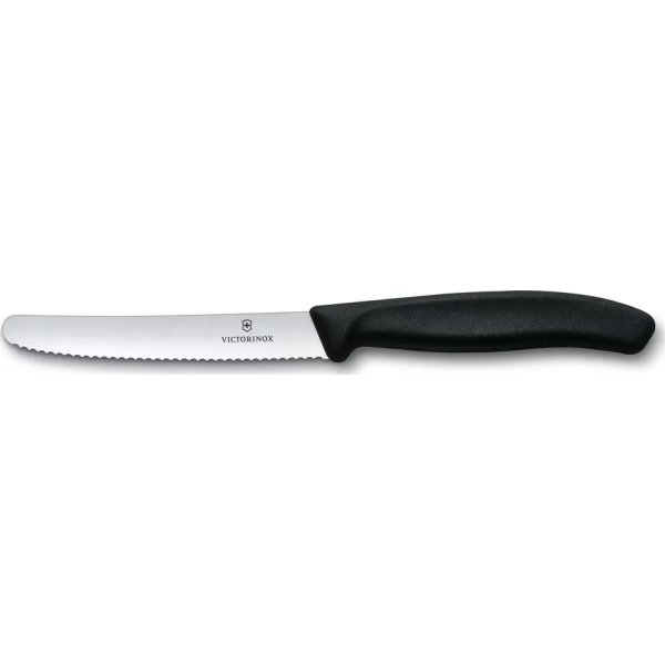 Swiss Classic Bordskniv med grillkant, Svart