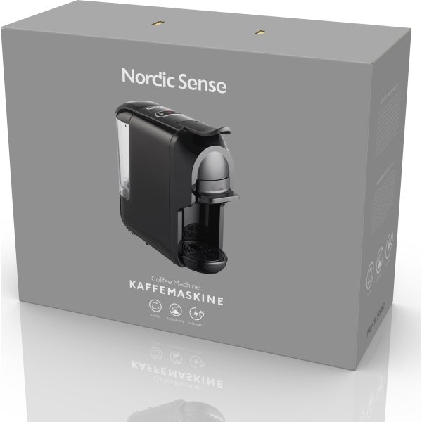 Nordic Sense 2-i-1 espressomaskin, 1450W, svart