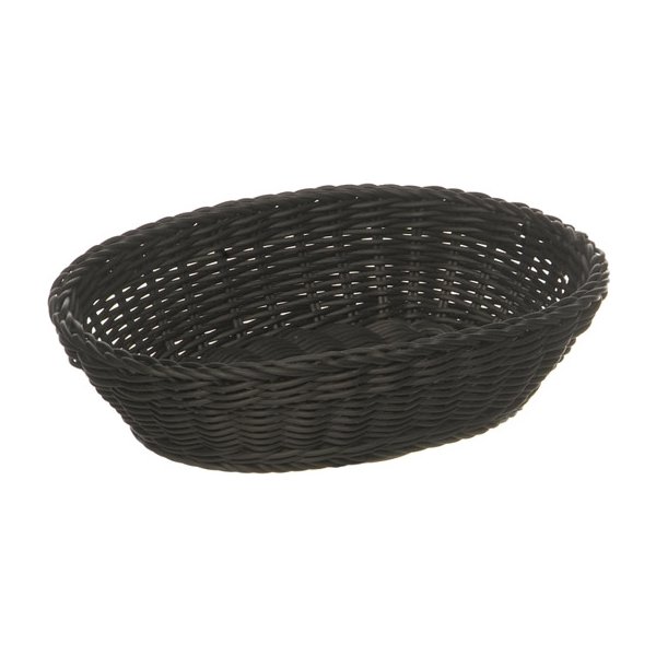 APS Brödkorg, PP, svart, oval, 25x19x6,5cm