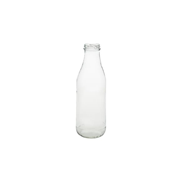 Bauer Mjölkflaska utan skruvkork, glas, 1L