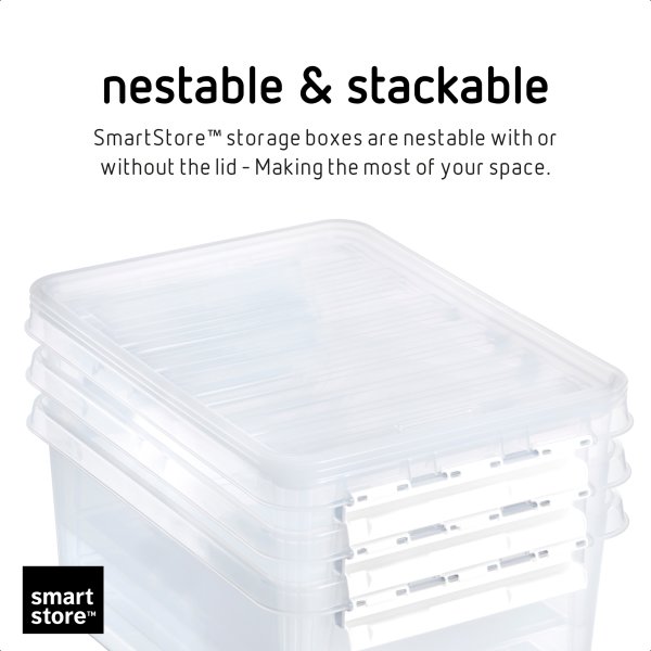 SmartStore Classic plastlåda inkl. lock, 8L, låg