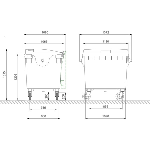 Weber Soptunna 1100L, Grön